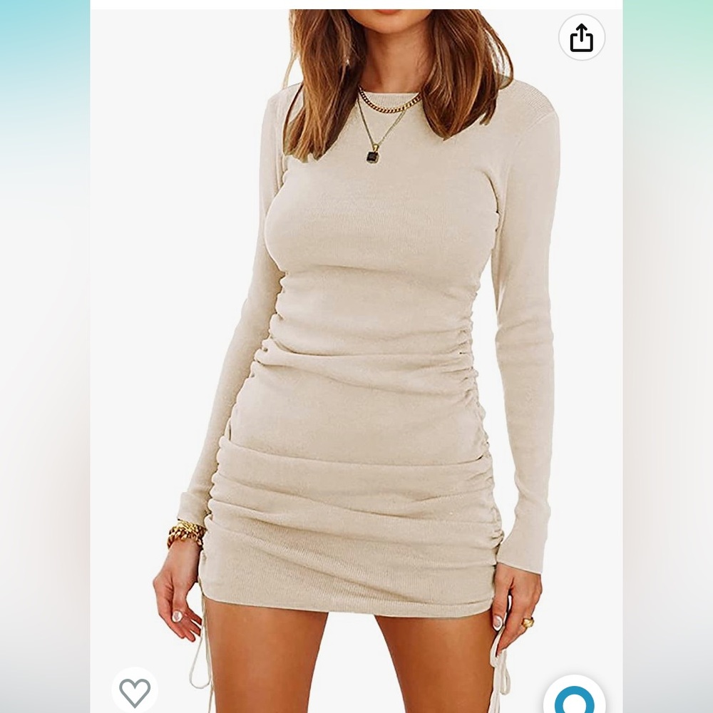 NWT BTFBM Ruched Bodycon Drawstring Dress